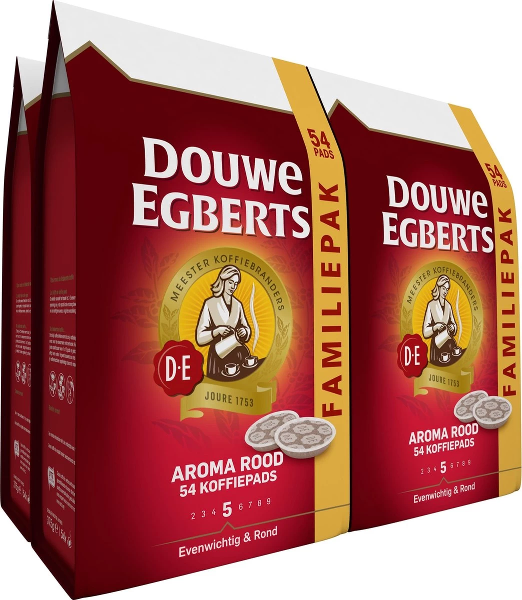 Douwe Egberts Aroma Rood Koffiepads - 4 X 54 Pads
