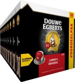 Douwe Egberts Lungo Original Koffiecups - Intensiteit 6/12 - 10 X 20 Capsules
