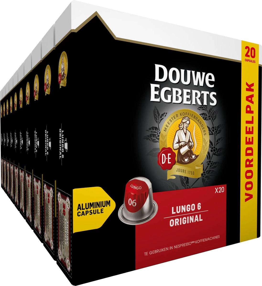 Douwe Egberts Lungo Original Koffiecups - Intensiteit 6/12 - 10 X 20 Capsules