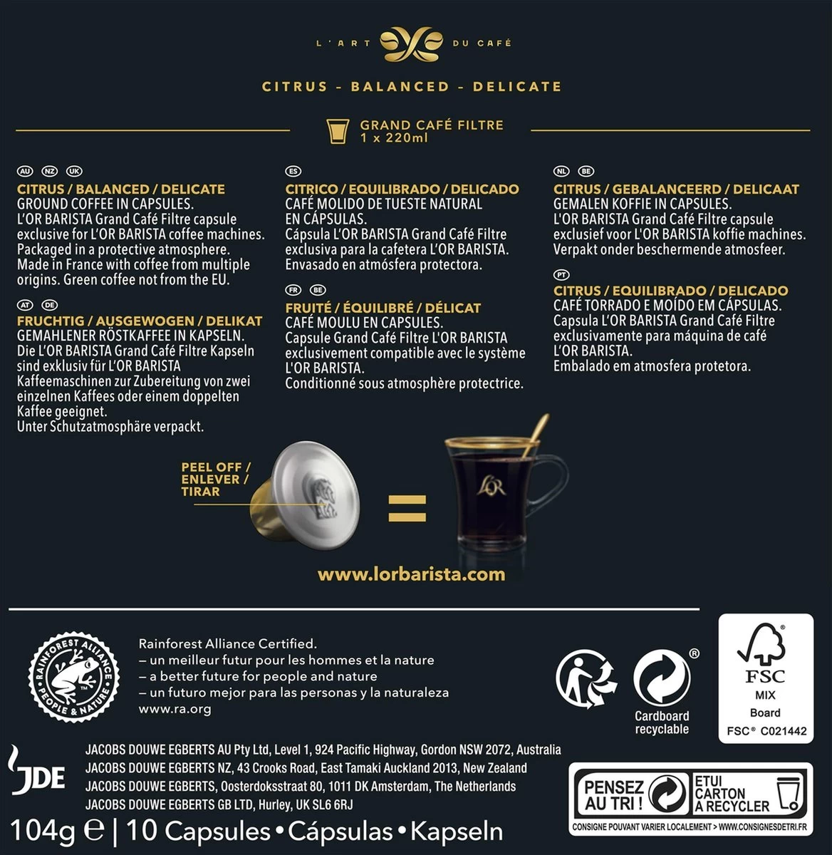 L'OR BARISTA XXL Filter Grand Matin (5) - 5 X 10 Koffiecups - Afbeelding 2