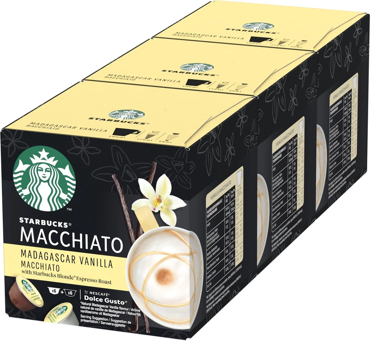 Starbucks By Dolce Gusto Capsules Madagascar Vanilla Macchiato- 3 Doosjes à 12 Koffiecups