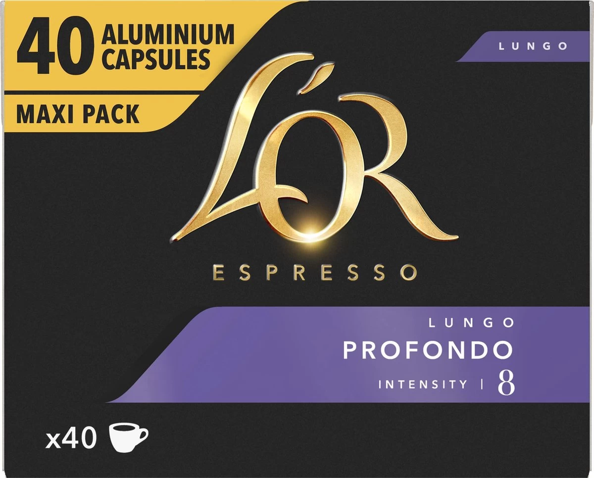 L'OR Lungo Profondo Koffiecups - Intensiteit 8/12 - 4 X 40 Capsules - Afbeelding 9