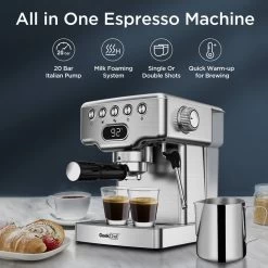 20 Bar Espresso Machine With Milk Frother For Latte