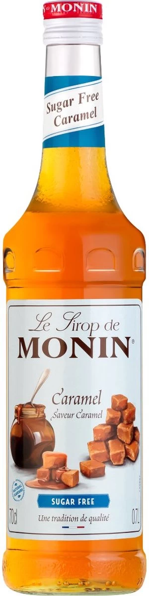 Monin Caramel Suikervrij 70cl Koffiesiroop Met Doseer Pompje - Afbeelding 2