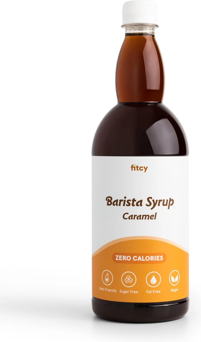 Fitcy | Koffiesiroop | Karamel | Barista Syrup | Zero | Vegan | Vetvrij | Suikervrij | Keto-vriendelijk | Koffie | Siroop | 1L