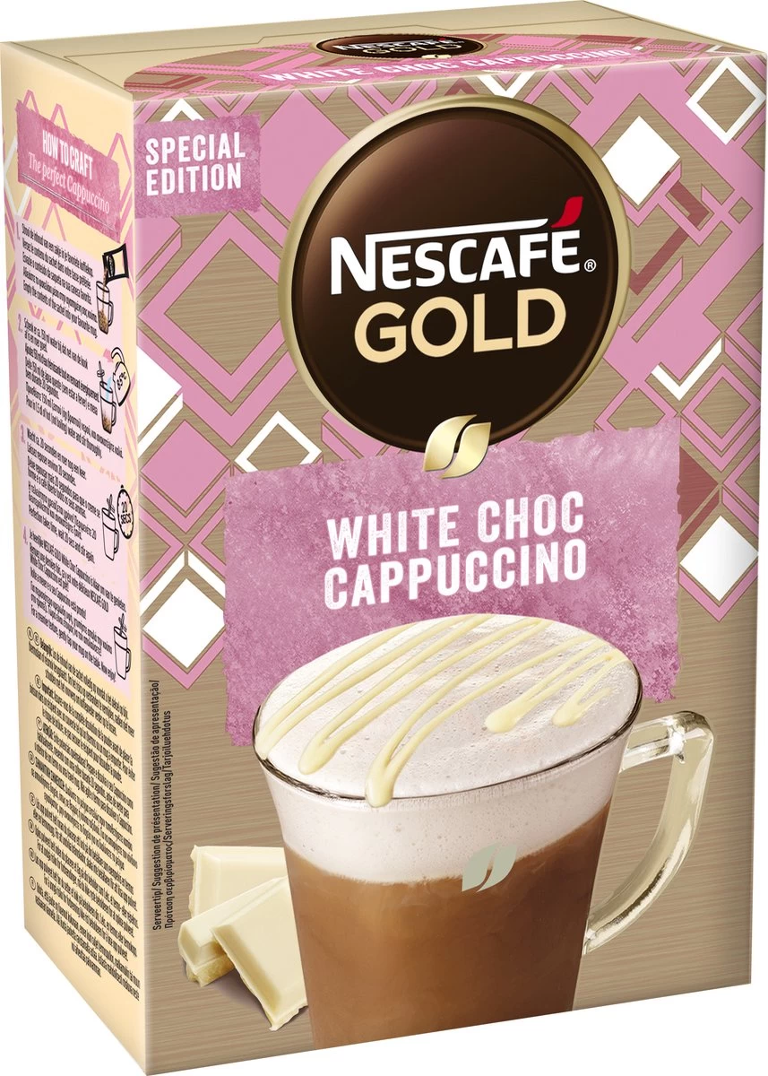 NESCAFE GOLD White Choc Cappuccino 6 Doosjes à 8 Zakjes - Afbeelding 3