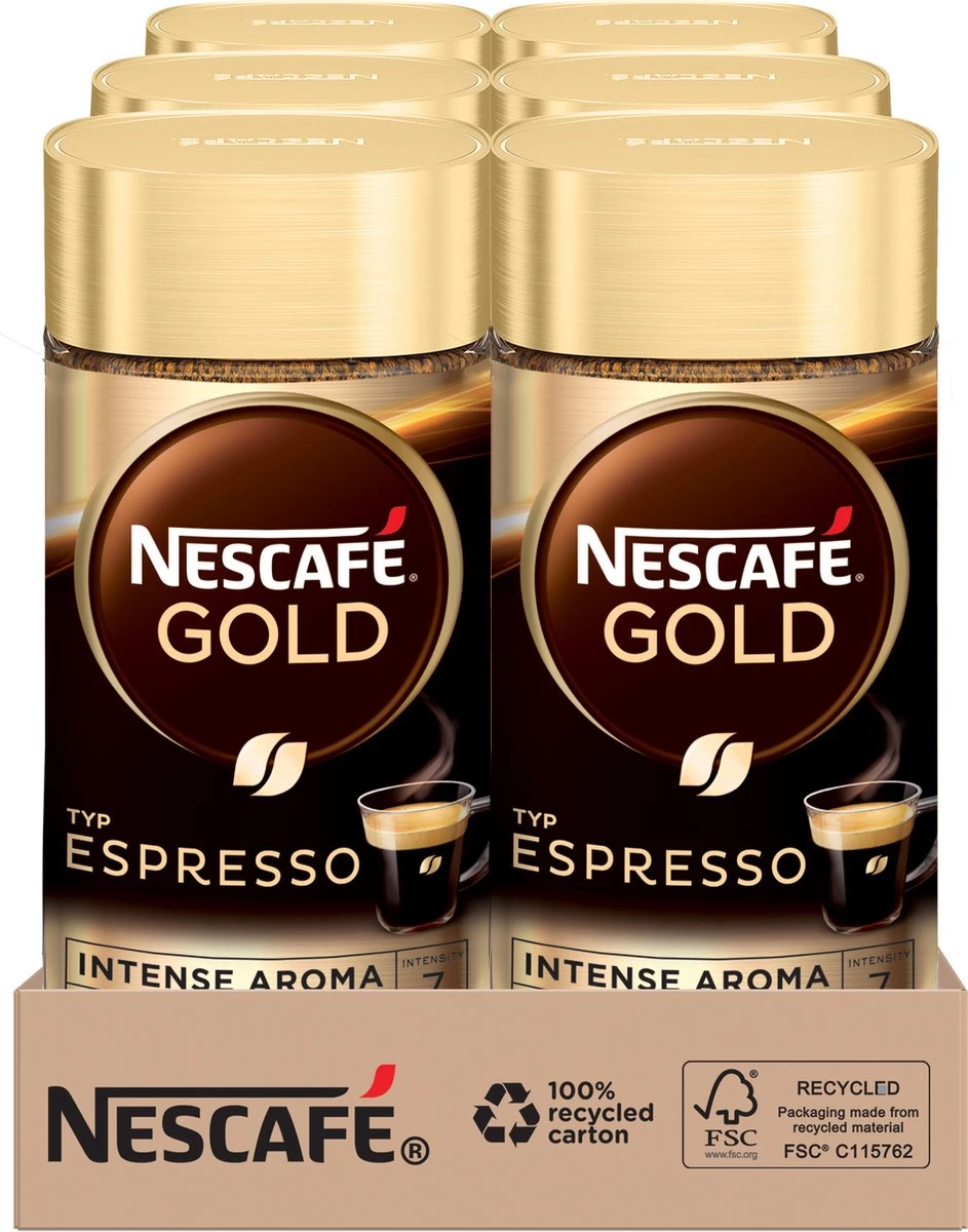 Nescafé Gold Espresso Oploskoffie - 6 Potten à 100 Gram
