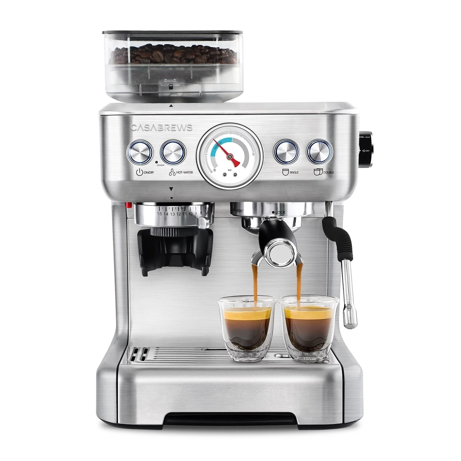 Casabrews 5700Gense All-in-One Espresso Machine With Grinding Memory Function - Afbeelding 2