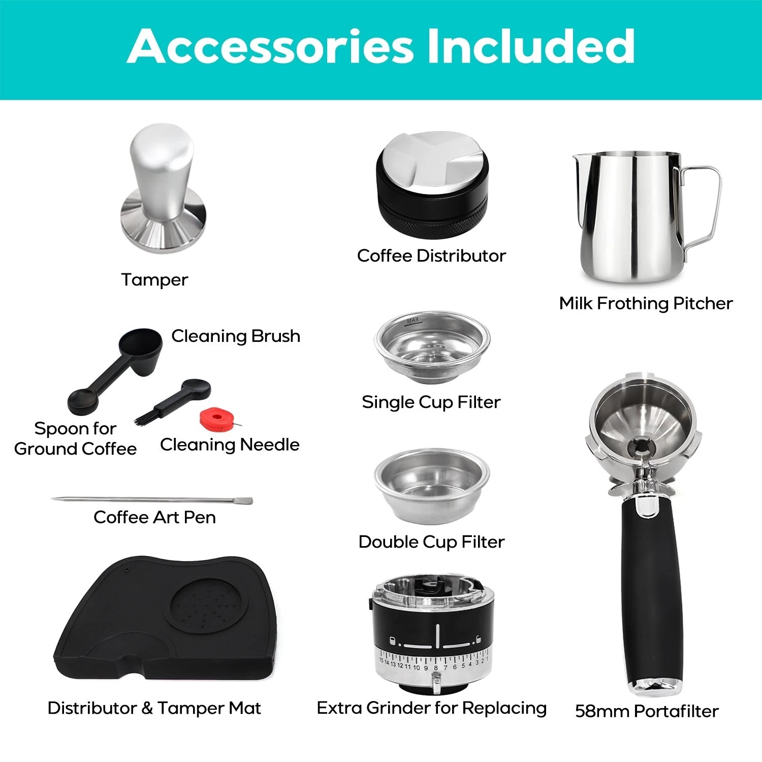 Casabrews 5700Gense All-in-One Espresso Machine With Grinding Memory Function - Afbeelding 8