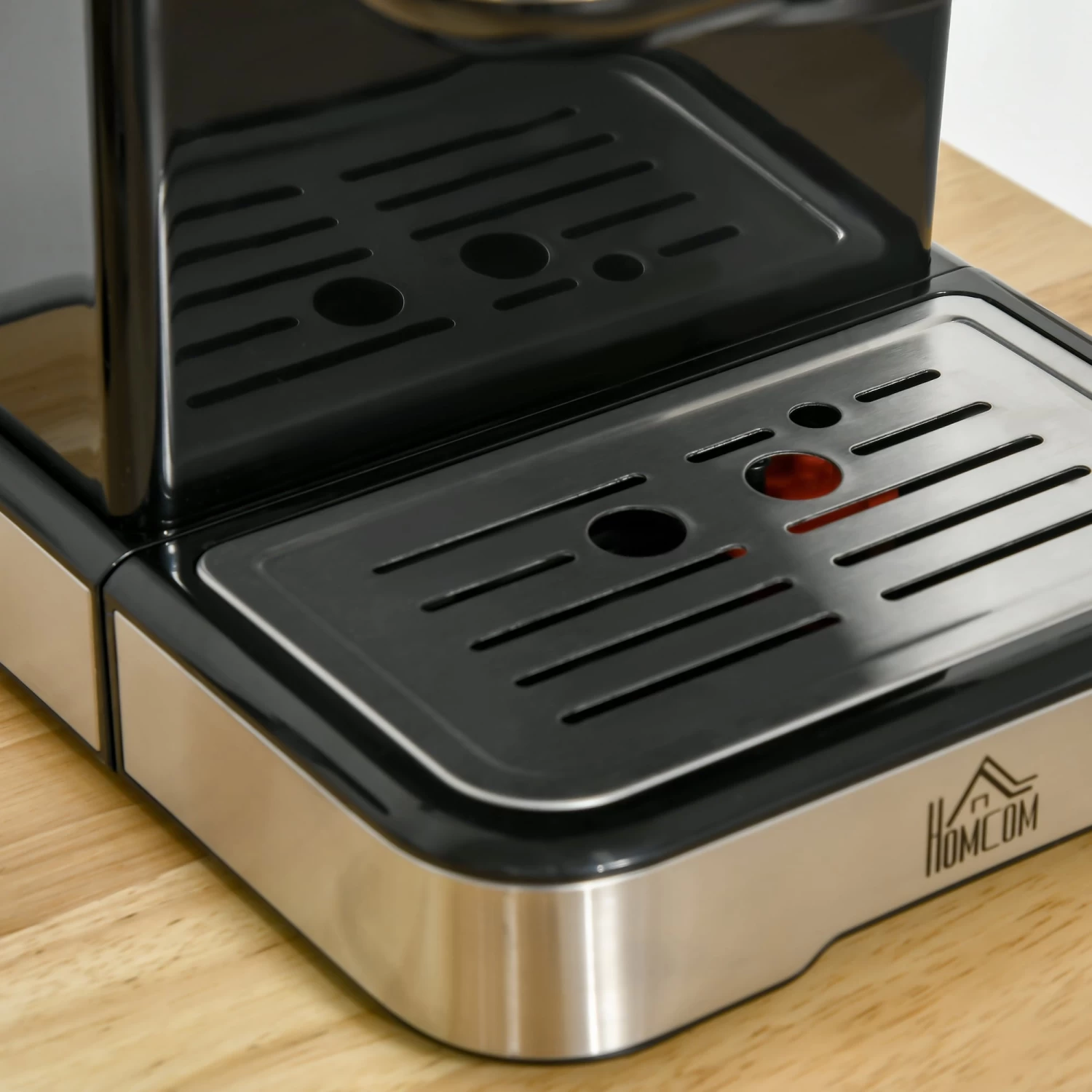 HOMCOM 1-2 Cup Stainless Steel Espresso Machine With Milk Frother Wand & Removable Water Tank, Coffee Gift