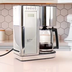 Russell Hobbs Modern Sleek Chrome Glass Coffeemaker - 8 Cup Brewing Capacity